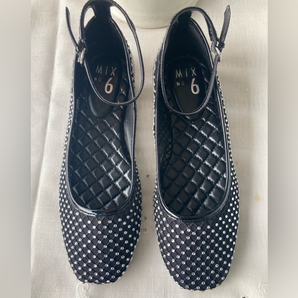 NEW Mix No. 6 Rhinestone Belleena Flat Shoe Sz 7 Never worn SPARKLY Ankle strap - Picture 1 of 11